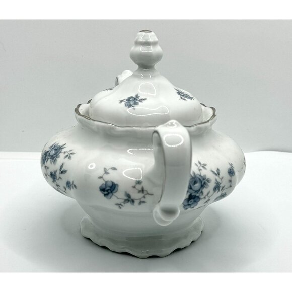 Johann Haviland Traditions Blue Garland Pattern Sugar Bowl With Lid Fine Porcela - Picture 6 of 12